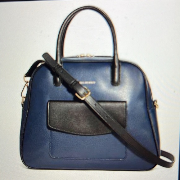 Vera Bradley Bowled Over Bag Classic Navy Genuine Leather - Picture 3 of 17